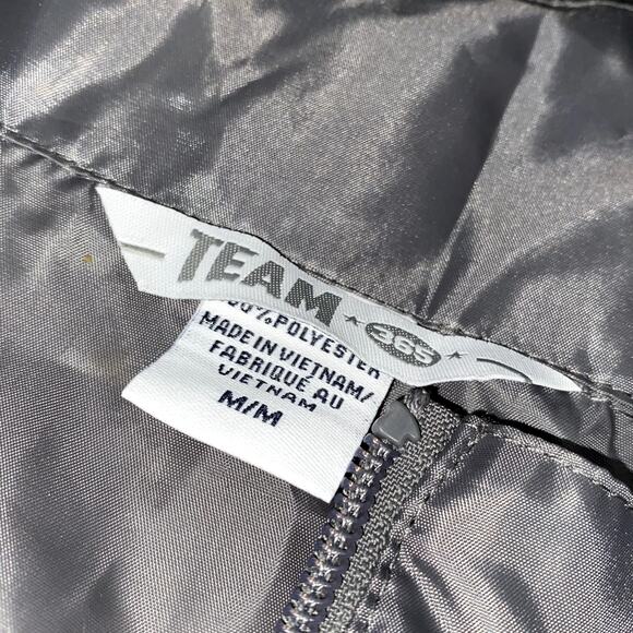 Team 365 Gray Hooded Rain Jacket Full Zip Windbreaker - Picture 3 of 10